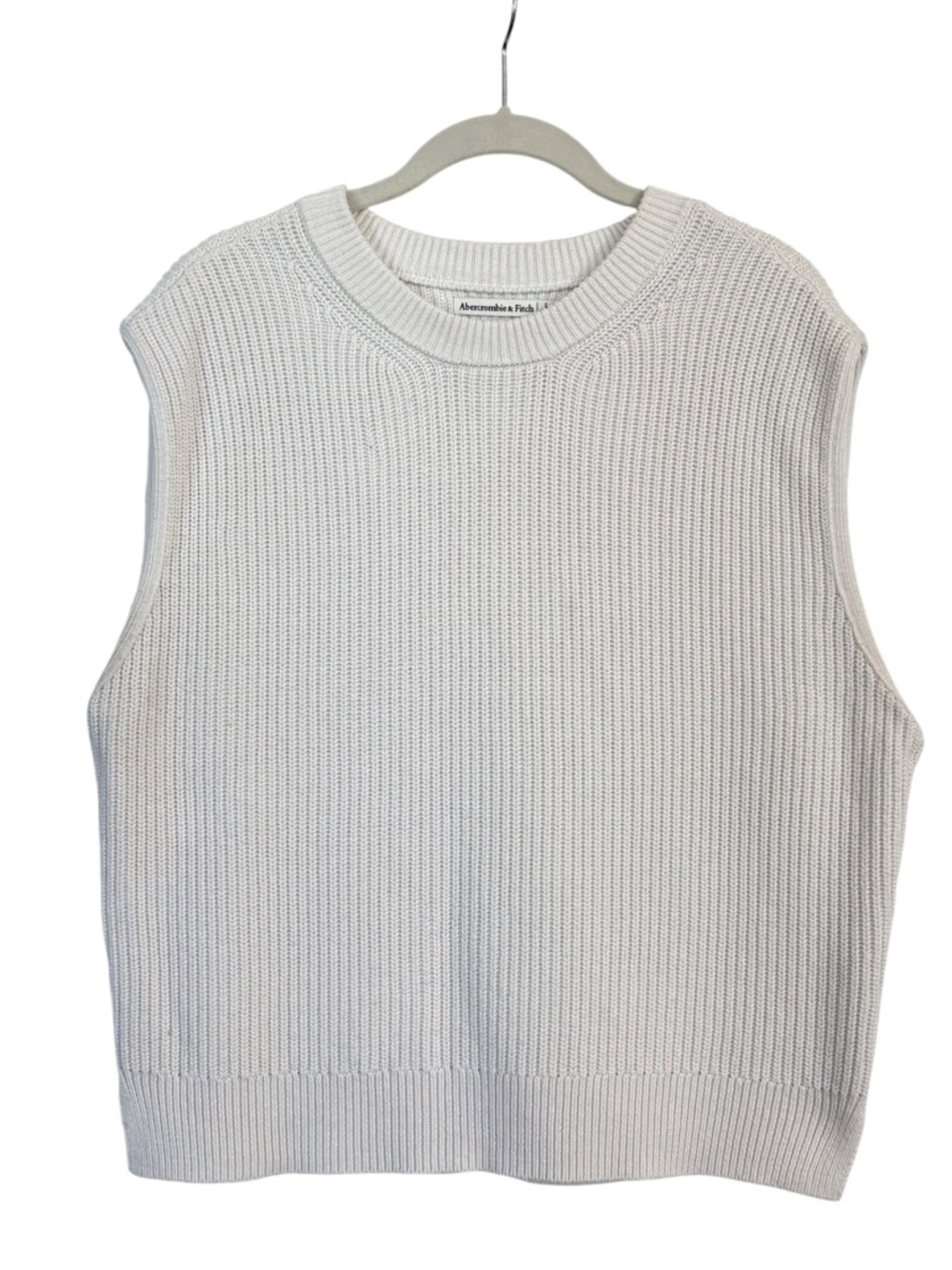 Abercrombie & Fitch Knit Sweater Vest Cotton Old Money Neutral Size Large